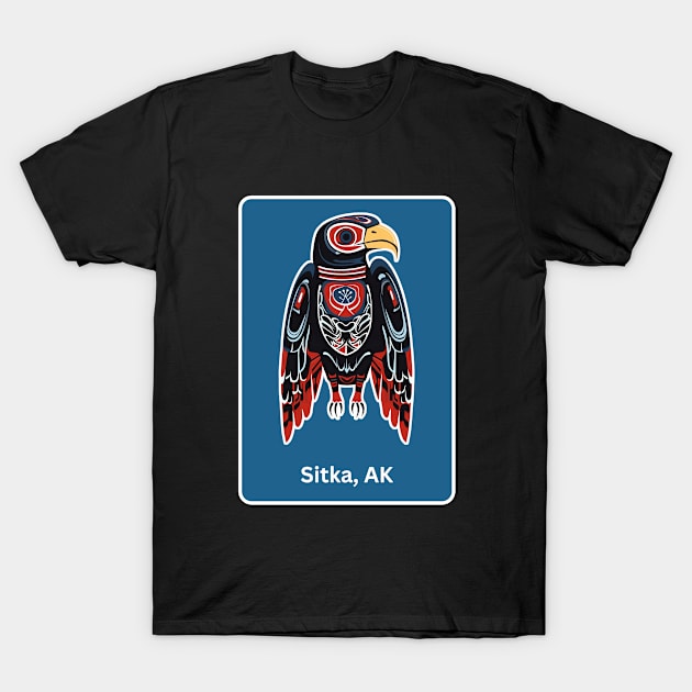 Sitka Alaska Native Indian American Eagle Hawk Haida T-Shirt by twizzler3b